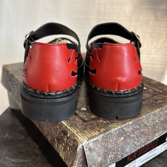 Demonia Women's Black and Red Flame Footwear. 8 - Picture 5 of 8